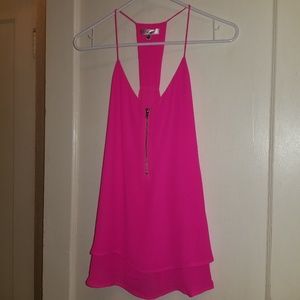 Pink sleeveless blouse